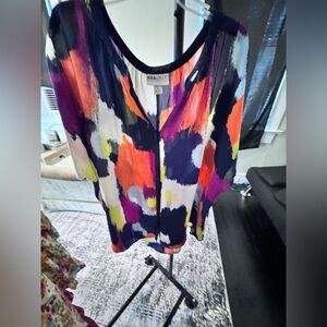 Ava & Viv Colorful Abstract Blouse